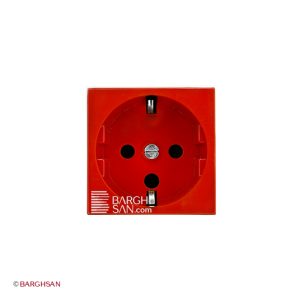 پریز برق آنتی باکتریال ارتدار قرمز موزائیک لگراند از نمای جلویی