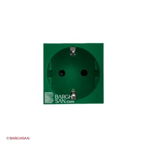 پریز برق آنتی باکتریال ارتدار سبز موزائیک لگراند از نمای روبرو