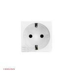 پریز برق ارتدار سفید موزائیک لگراند از نمای روبرو