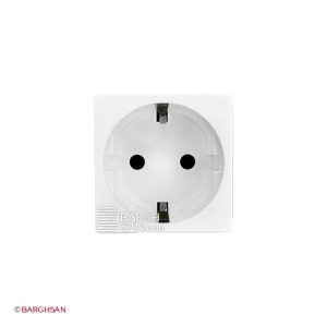 پریز برق ارتدار سفید موزائیک لگراند از نمای روبرو