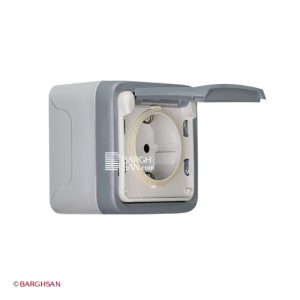 پریز برق ارتدار روکار طوسی ضد آب پلکسو لگراند 069733