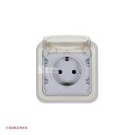 پریز برق ارتدار توکار سفید ضد آب پلکسو لگراند 069869 از نمای رو به رو
