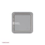 کلید تک پل روکار طوسی ضد آب پلکسو لگراند 069711 از زاویه رو به رو