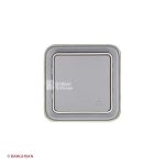 کلید تک پل توکار طوسی ضد آب پلکسو لگراند 069811 از زاویه رو به رو