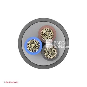 کابل افشان سه رشته افشارنژاد سایز 3*35 از زاویه روبرو