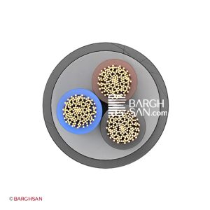 کابل افشان سه رشته افشارنژاد سایز 3*50 از زاویه روبرو