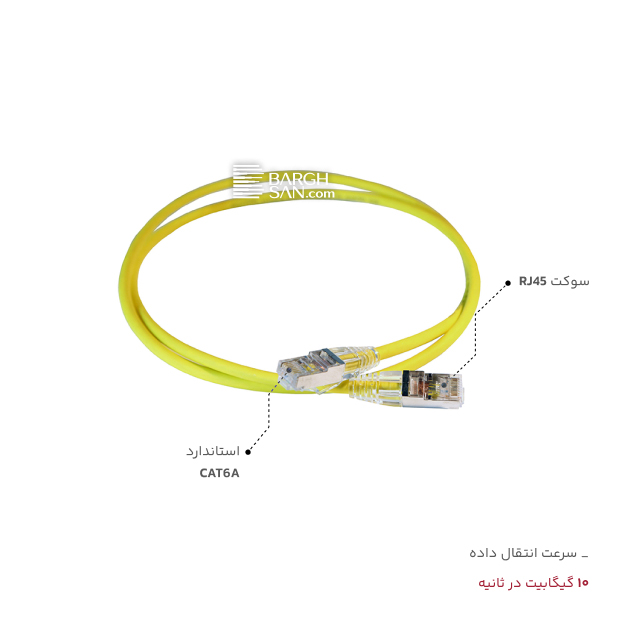 نوع سوکت٬ نوع استاندارد و سرعت انتقال پچ کورد دو متری Cat6A SFTP لگراند