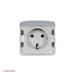 مغزی پریز برق ارتدار طوسی ضد آب پلکسو لگراند 069571 از زاویه رو به رو