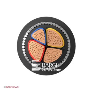 کابل آرموردار خراسان 3*240+120 زاویه رو به رو