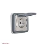 پریز برق توکار طوسی ضد آب پلکسو لگراند 069833