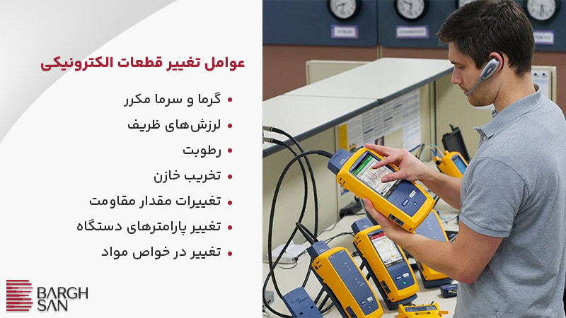 عوامل تغییر قطعات الکترونیکی تست فلوک