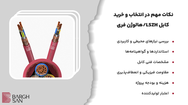 نکات مهم در انتخاب و خرید
کابل LSZH/هالوژن فری