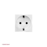 پریز برق آنتی باکتریال ارتدار سفید موزائیک لگراند 078702 زاویه رو به رو