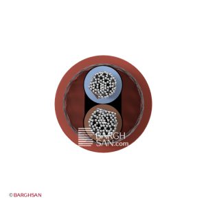 کابل مقاوم در برابر حرارت افشان شیلددار 2 در 1.5 یاقوت از زاویه رو به رو