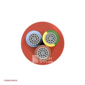 کابل مقاوم در برابر حرارت 3 در 1.5 یاقوت از زاویه رو به رو