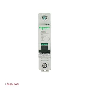 کلید مینیاتوری تک پل 32 آمپر کلاس B اشنایدر زاویه رو به رو