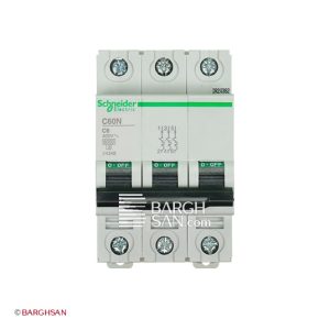 کلید مینیاتوری 3 پل 6 آمپر اشنایدر سری multi9 زاویه رو به رو