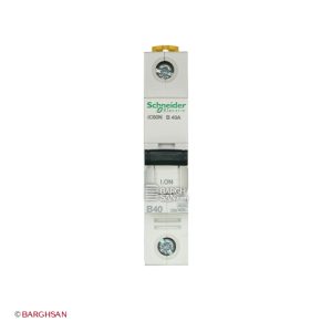 فیوز مینیاتوری 1 پل 40 آمپر کلاس B سری Acti9 اشنایدر از زاویه رو به رو
