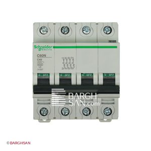 کلید مینیاتوری 4 پل 40 آمپر اشنایدر سری multi9 زاویه رو به رو
