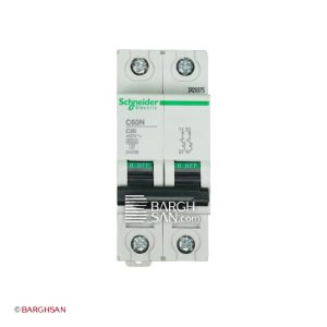 کلید مینیاتوری دو پل 20 آمپر کلاس C سری Multi9 از زاویه رو به رو