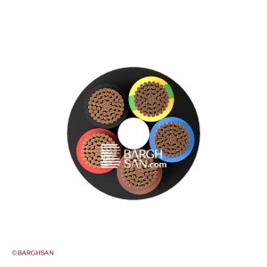 کابل افشان پنج رشته 4 سیمیا از زاویه رو به رو