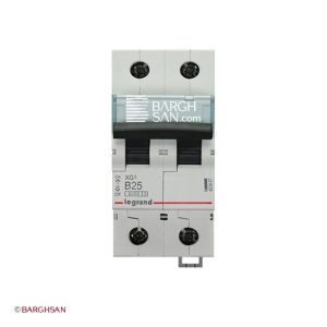 کلید مینیاتوری 2 پل 25 آمپر کلاس B لگراند زاویه رو به رو