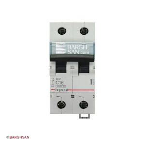 کلید مینیاتوری 2 پل 16 آمپر کلاس C لگراند زاویه رو به رو