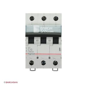 کلید مینیاتوری 3 پل 10 آمپر کلاس C لگراند زاویه رو به رو