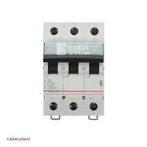 کلید مینیاتوری 3 پل 20 آمپر کلاس C لگراند زاویه رو به رو