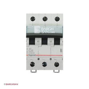 کلید مینیاتوری 3 پل 25 آمپر کلاس C لگراند زاویه رو به رو