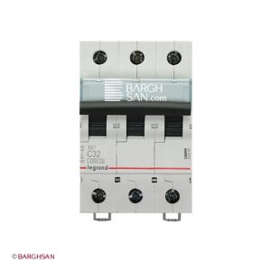 کلید مینیاتوری 3 پل 32 آمپر کلاس C لگراند زاویه رو به رو