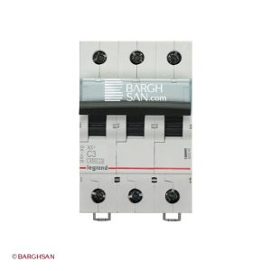 کلید مینیاتوری 3 پل 3 آمپر کلاس C لگراند زاویه رو به رو