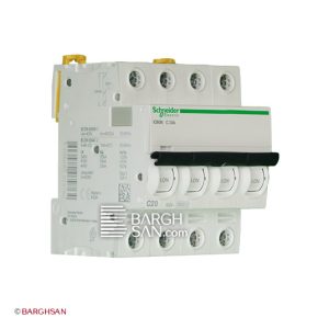 فیوز مینیاتوری 4 پل 20 آمپر کلاس C سری acti9 اشنایدر