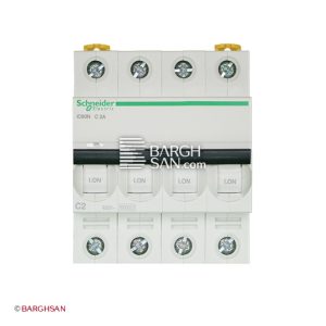 فیوز مینیاتوری 4 پل 2 آمپر کلاس C سری acti9 اشنایدر