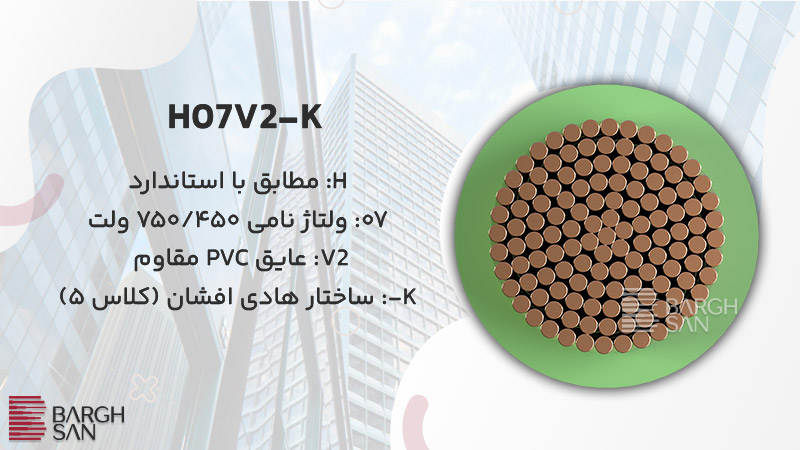 مثالی از استاندارد celenec H07V2-K