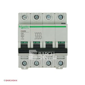 فیوز مینیاتوری سه پل 25 آمپر کلاس c اشنایدر سری multi9 زاویه رو به رو
