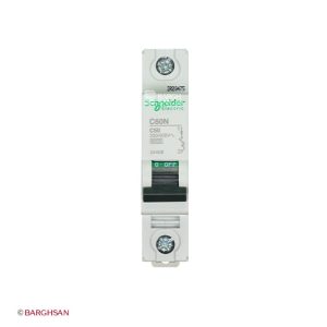 فیوز مینیاتوری تک پل 50 آمپر کلاس c اشنایدر سری multi9 زاویه رو به رو