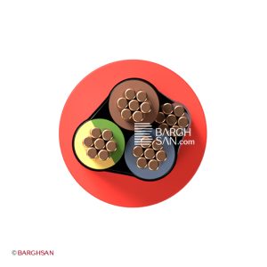 کابل مقاوم در برابر آتش نیمه افشان 3 در 2.5 به علاوه 2.5 یاقوت زاویه رو به رو
