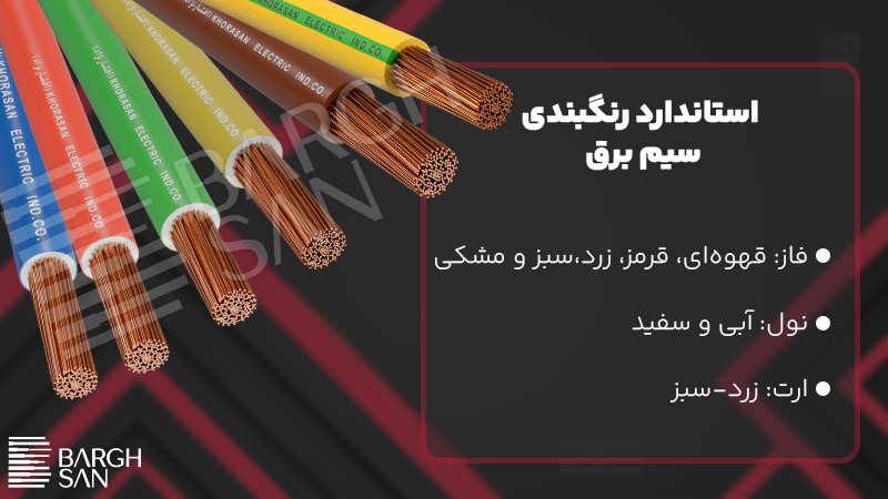 رنگبندی استاندارد سیم کشی ساختمان