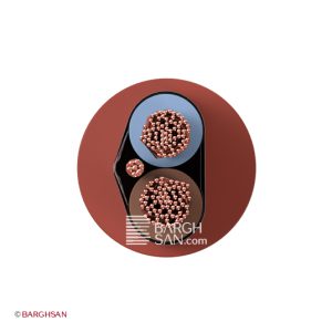 کابل مقاوم در برابر حرارت 2 در 1.5 فویل و درین وایر زاویه رو به رو