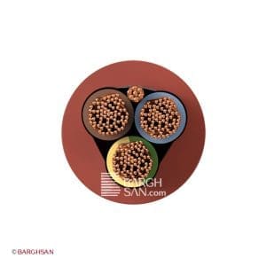 کابل 3 در 2.5 سیلیکونی افشان فویل و درین وایر یاقوت زاویه رو به رو